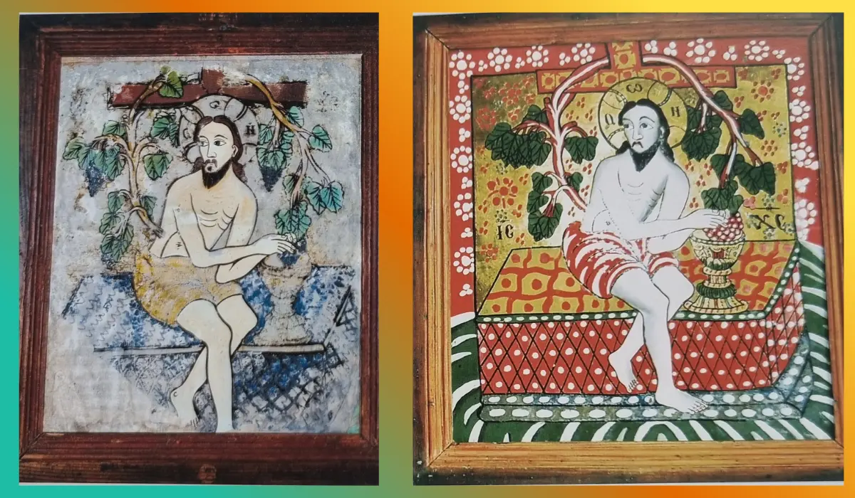 Nicolae Cătavei din Făgăraș, icoane pe sticlă și picturi murale