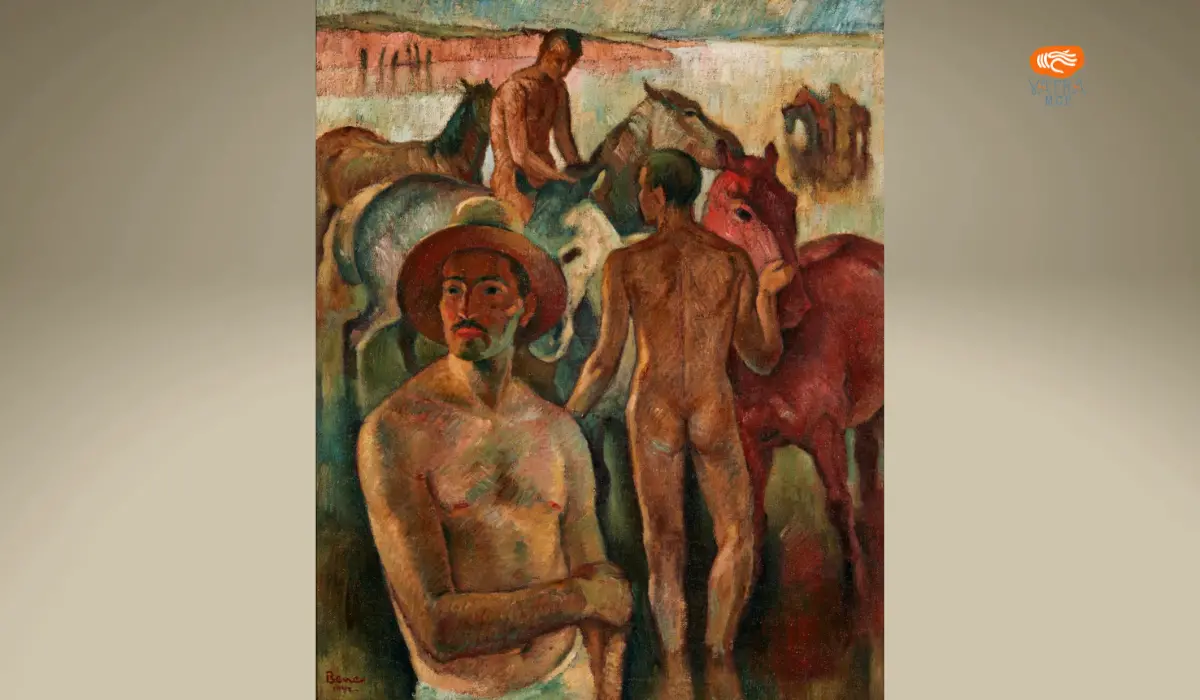 Scăldatul cailor cu autoportret (1942) – Bene József