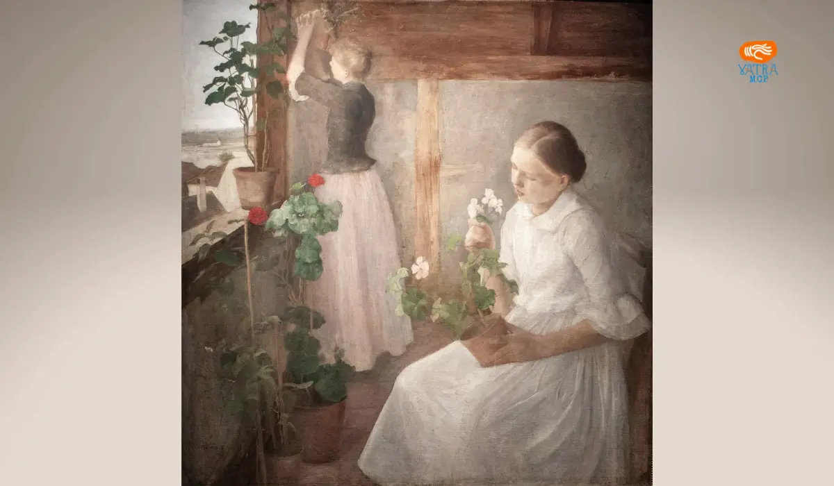 Fete îngrijind flori (1889) – Károly Ferenczy