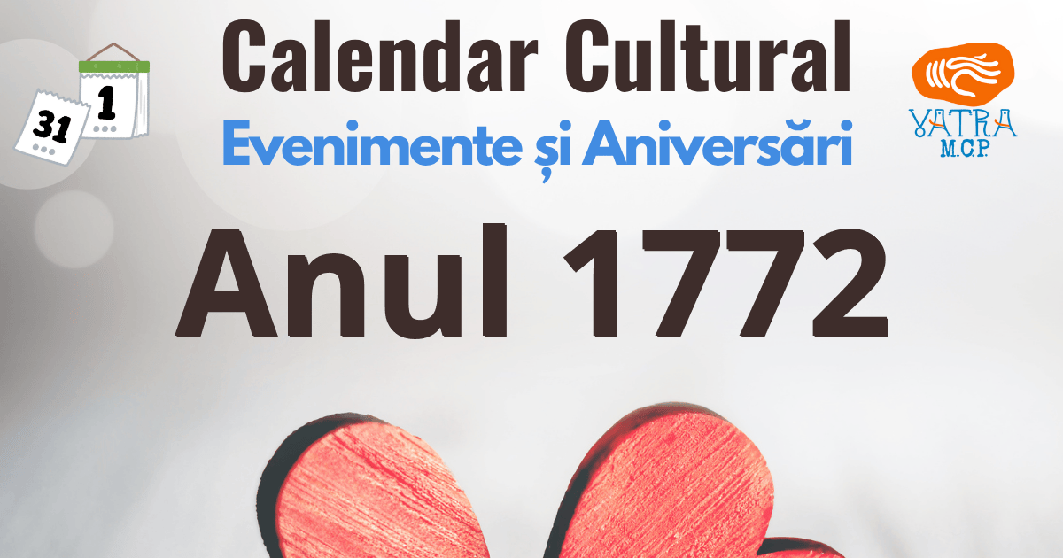 Anul 1772 în Cultura românească
