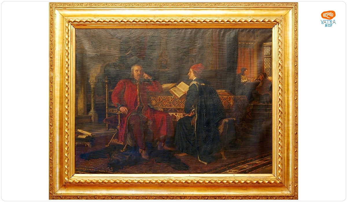 Iancu de Hunedoara discutând cu episcopul Ioan Vitesz