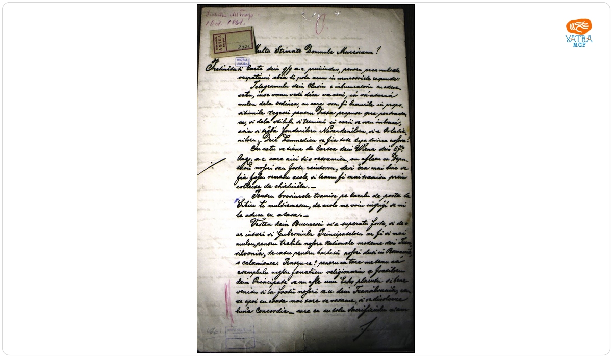 Alexandru Sterca-Șuluțiu către Iacob Mureșianu