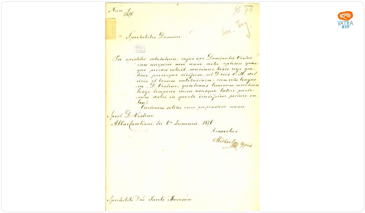 Fogarassy Mihaly către Mureșianu Iacob