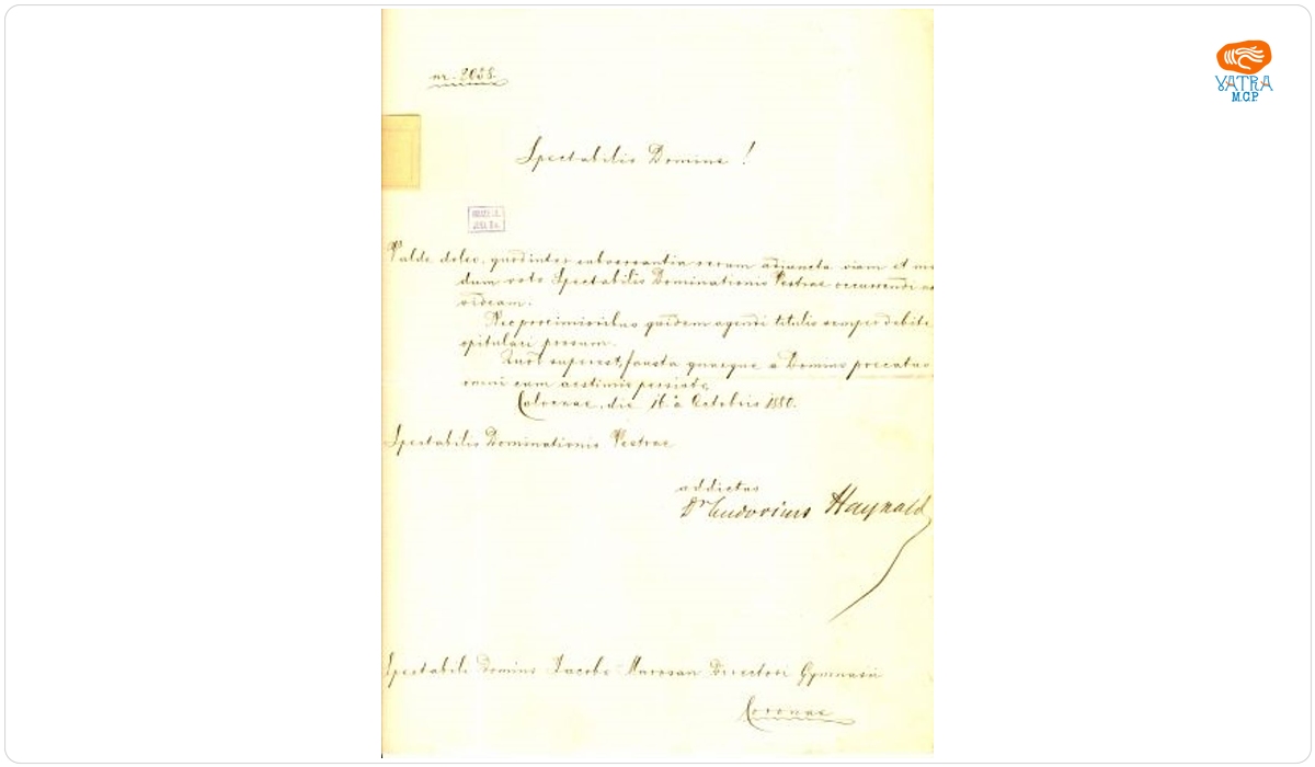 Haynald Lajos către Mureșianu Iacob