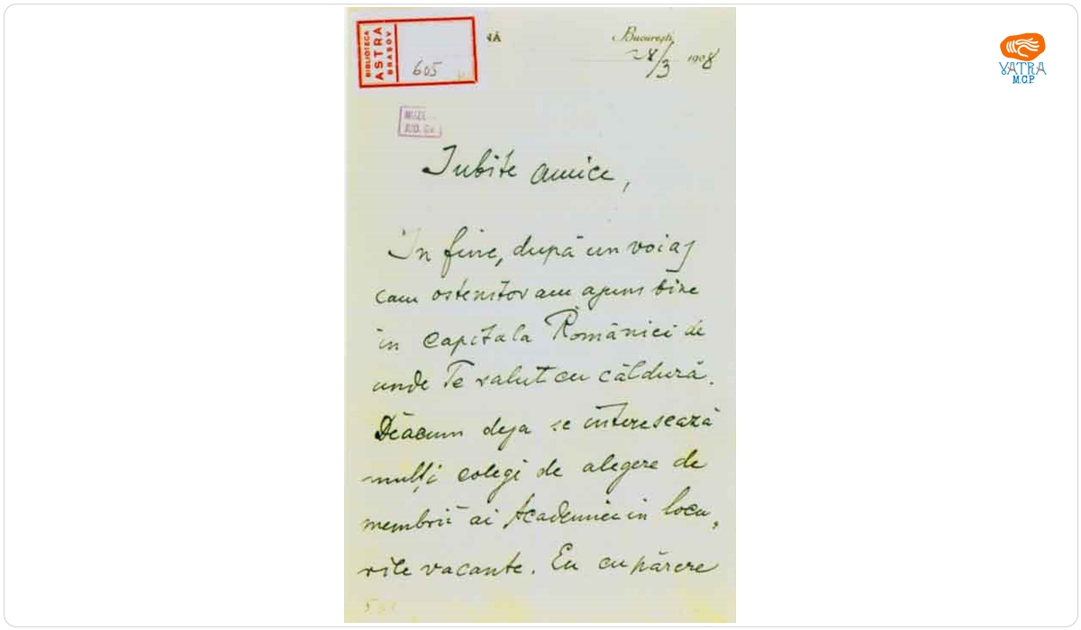 Teclu Nicolae către Mureșianu Aurel