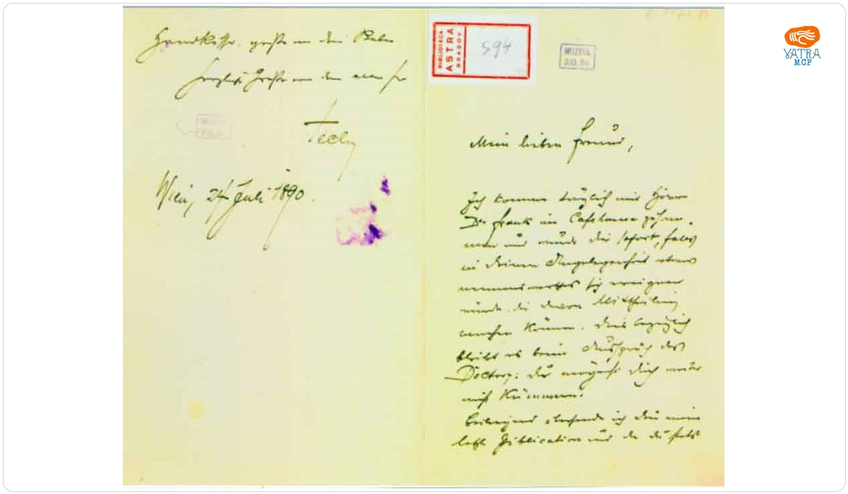 Nicolae Teclu — Nicolae Teclu către Aurel Mureșianu