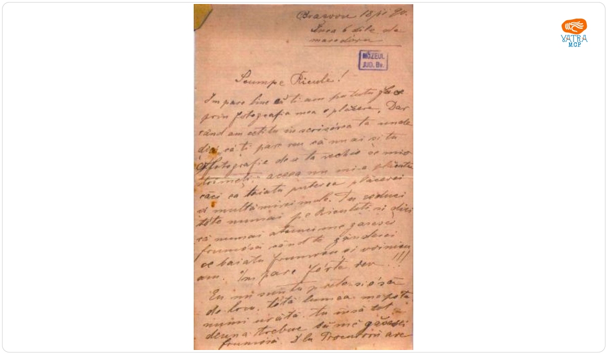 Elena Mureşianu — Mureșianu Elena către soțul ei, Aurel