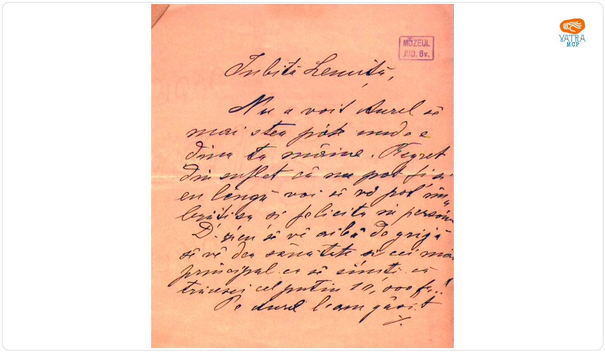 Sevastia Davidescu — Davidescu Sevastia către cumnata sa, Mureșianu Elena