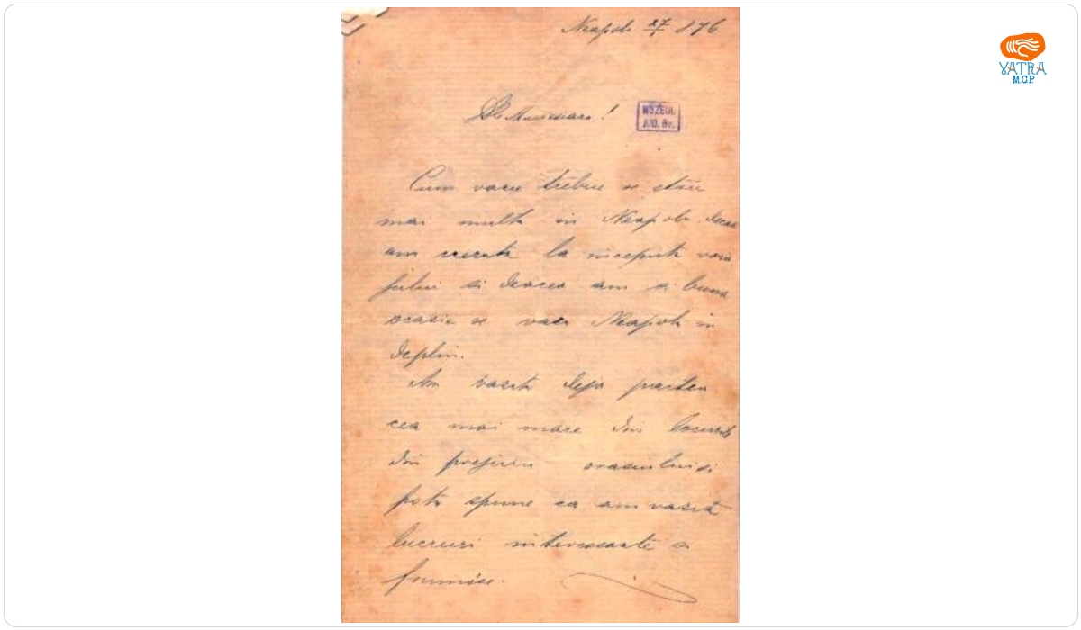 Peteu Gr. G. către Mureșianu Iacob