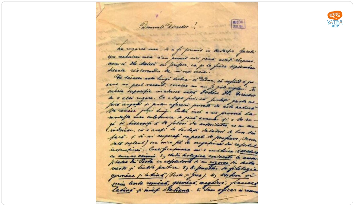 Augustin Páll — Paul Augustin către Mureșianu Aurel