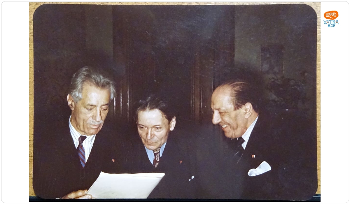 Grup de muzicieni: Fritz Kreisler, George Enescu și Jacques Thibaud, 20 mai 1949