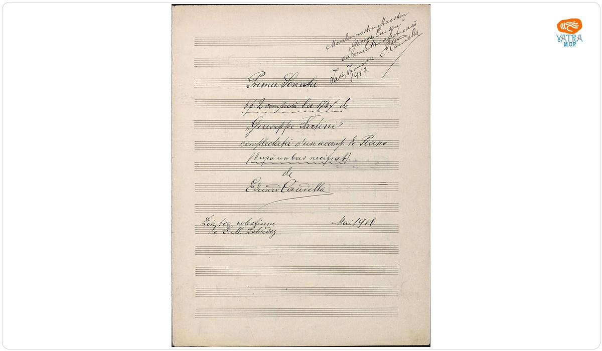 Eduard Caudella — Prima Sonată op. 2 compusă la 1747 de Giuseppe Tartini, complectată c’un acompaniament de Piano după un bas necifrat