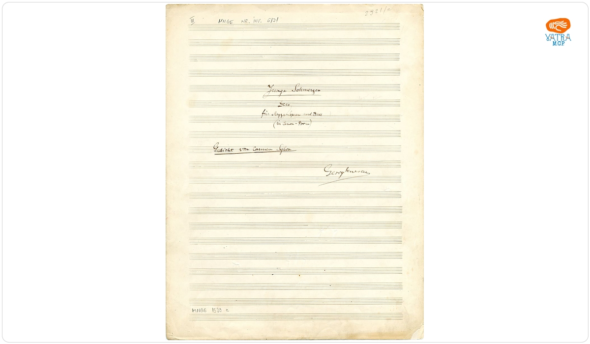 „Junge Schmerzen - Duo für Mezzo-Sopran und Bass (in Canon-Form)”, pe versuri de Carmen Sylva
