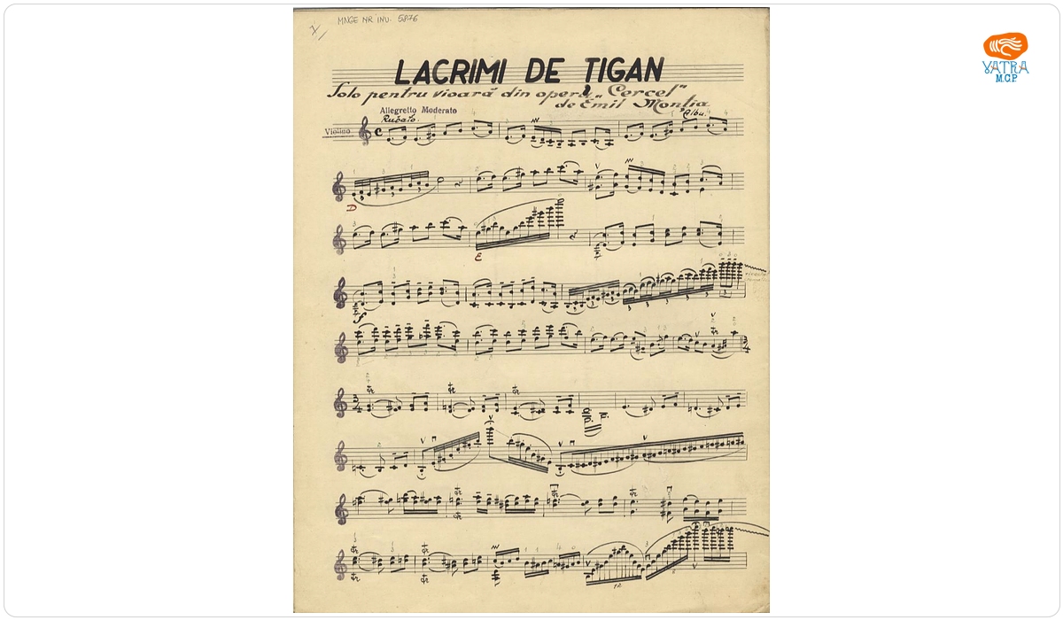 Lacrimi de țigan - Solo pentru vioară din opera „Cercel” - știmă de vioară