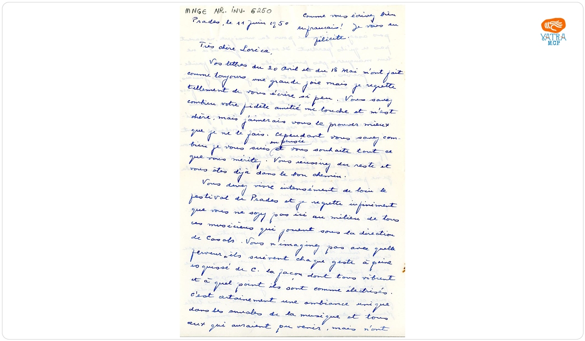 Clara Haskil către Lory Wallfisch (11 iunie 1950)