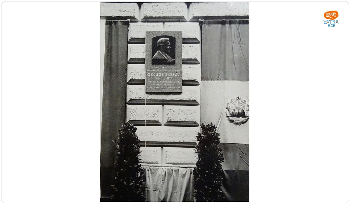 Placa comemorativă dedicată lui George Enescu, Viena, 1957