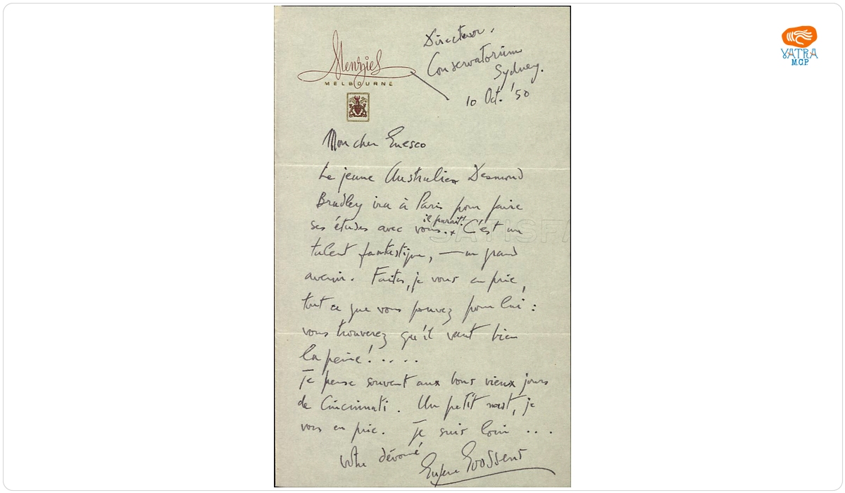Eugène Goossens către George Enescu