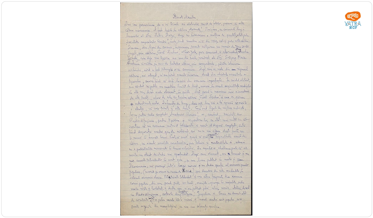 Ion Stroescu către George Enescu
