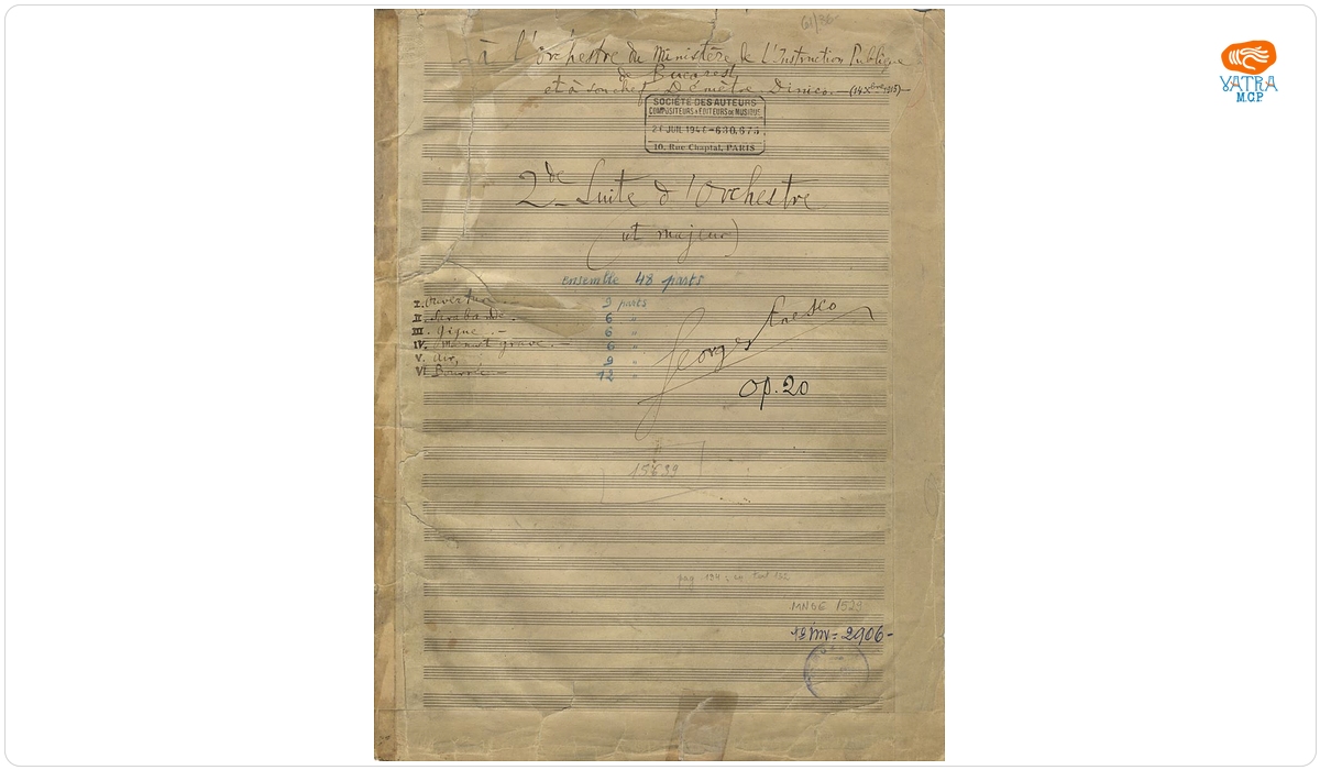 ”2de Suite d'orchestre (ut majeur) op. 20” (Suita a II-a pentru orchestră în Do major, op.20)
