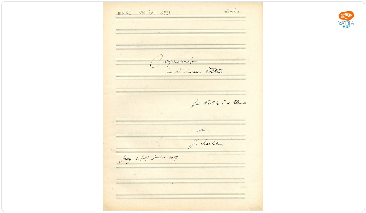 „Capriccio in rŭmanichen Volkston für Violine und Klavier. Violine”