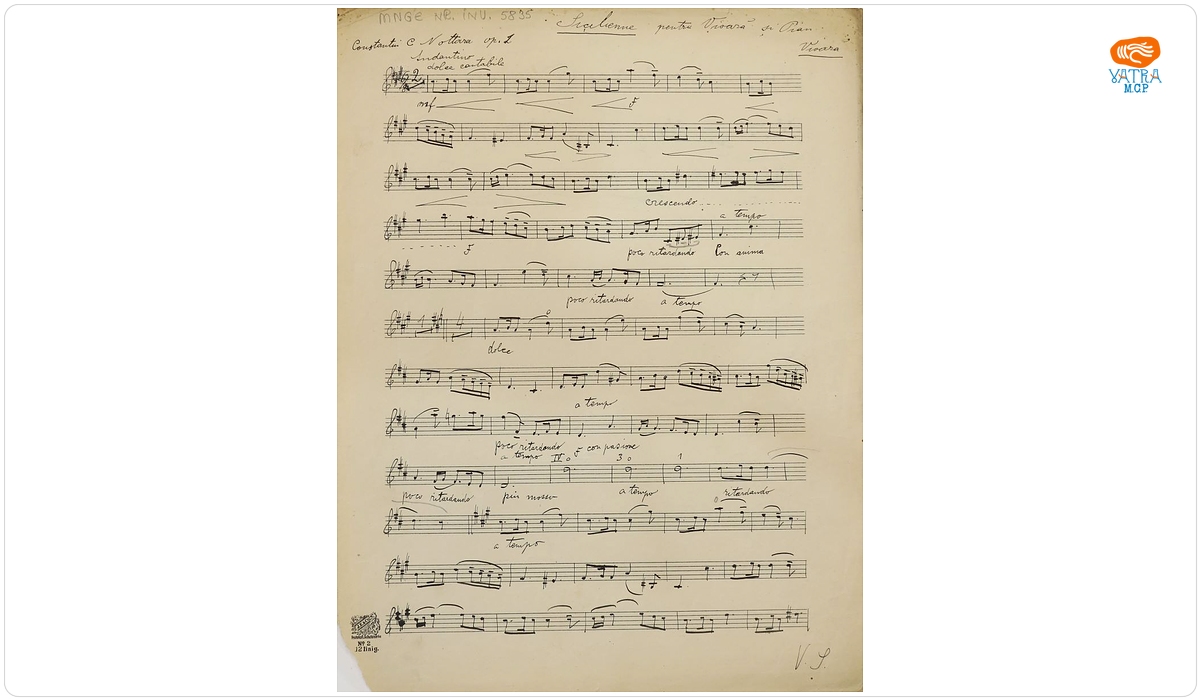„Siciliană pentru vioară și pian”, op.1, partitura pentru pian