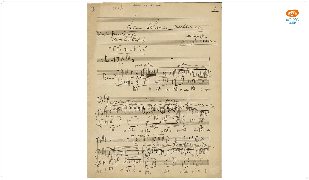 „Le silence musicien”, lied pe versuri de Fernand Gregh – variantă a versiunii finale