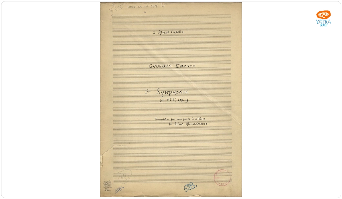 „I-ère Symphonie (en Mi b) Op. 13 de Georges Enesco - Transcription pour deux pianos à 4 Mains”