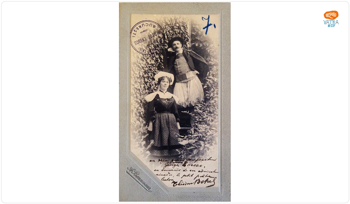 Poetul breton Théodore Botrel cu soția, admiratori ai compozitorului George Enescu