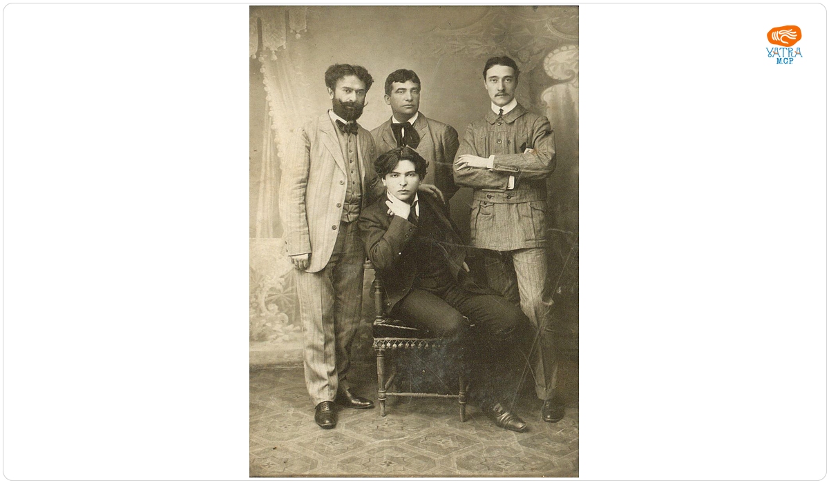 George Enescu împreună cu un grup de prieteni