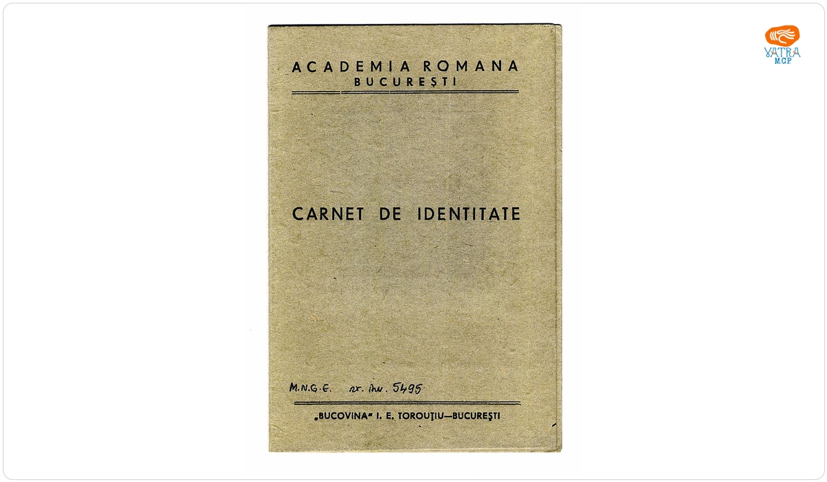 tipografia Bucovina I. E. Torouțiu — Legitimație de membru al Academiei Române aparținând lui George Enescu