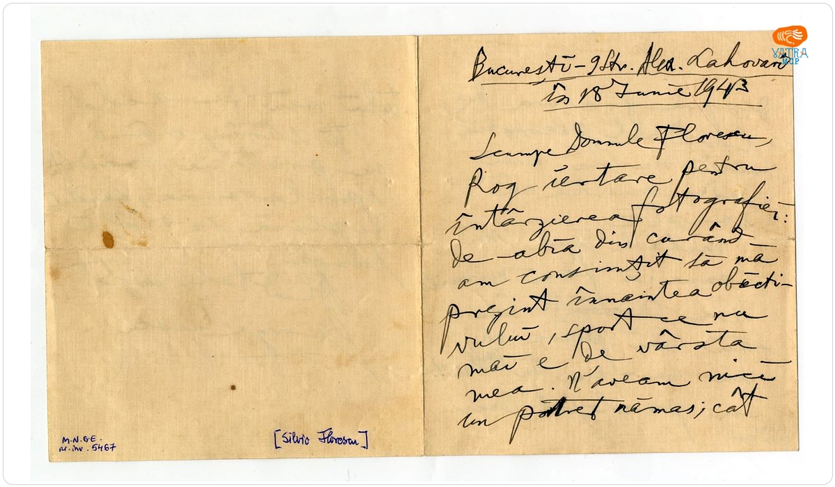 George Enescu — George Enescu își cere scuze pentru întârzierea trimiterii unei fotografii