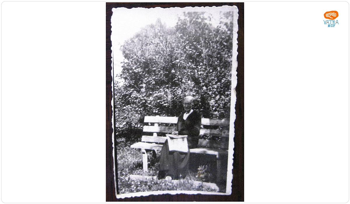 Foto Alice Rosetti-Tescanu pe bancă