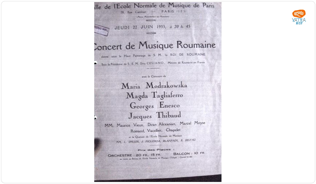 Afiș-program Concert de Musique Roumanie