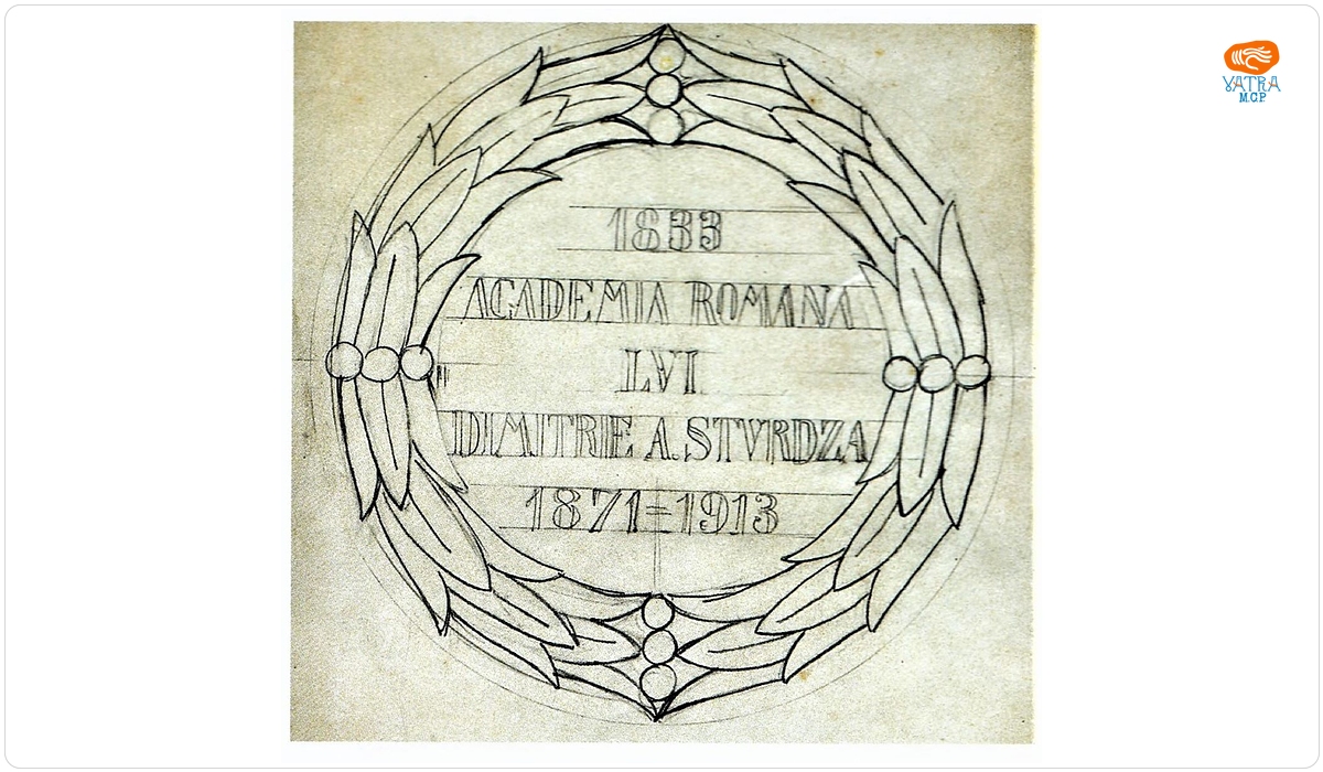 Schiță de medalie omaginală D. A. Sturdza (revers)