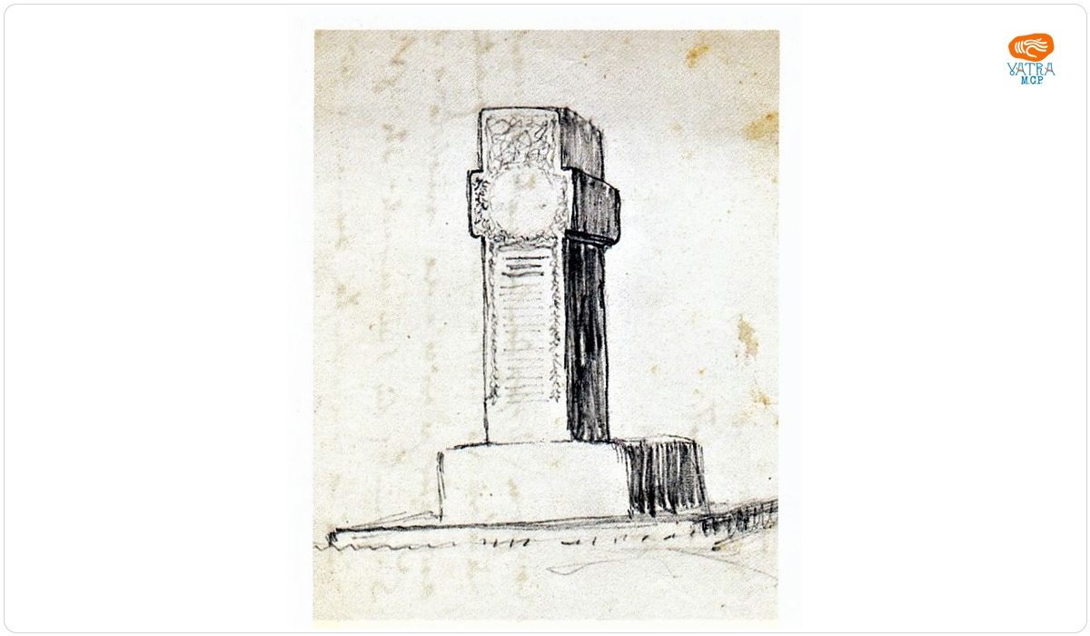 Schiță monument funerar – Cruce