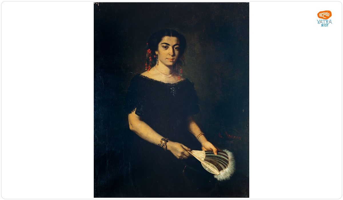 Portret cu evantai