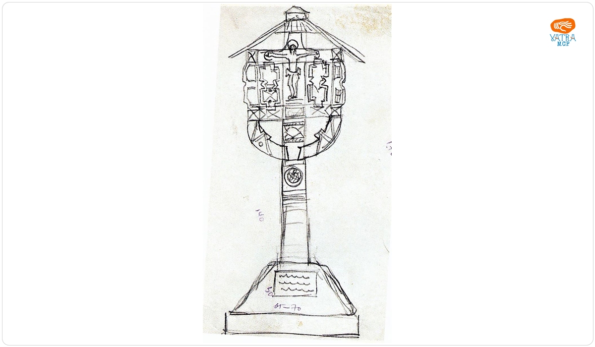 Schiță de monument funerar-cruce