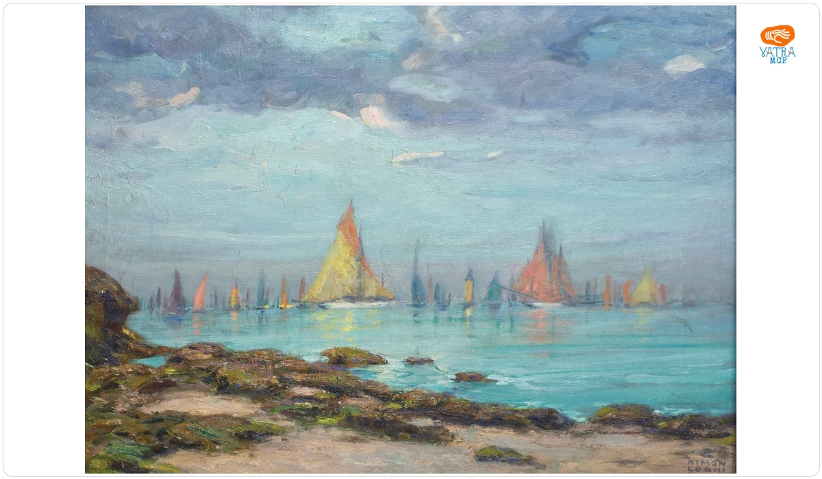 Kimon Loghi — Peisaj cu bărci la Concarneau