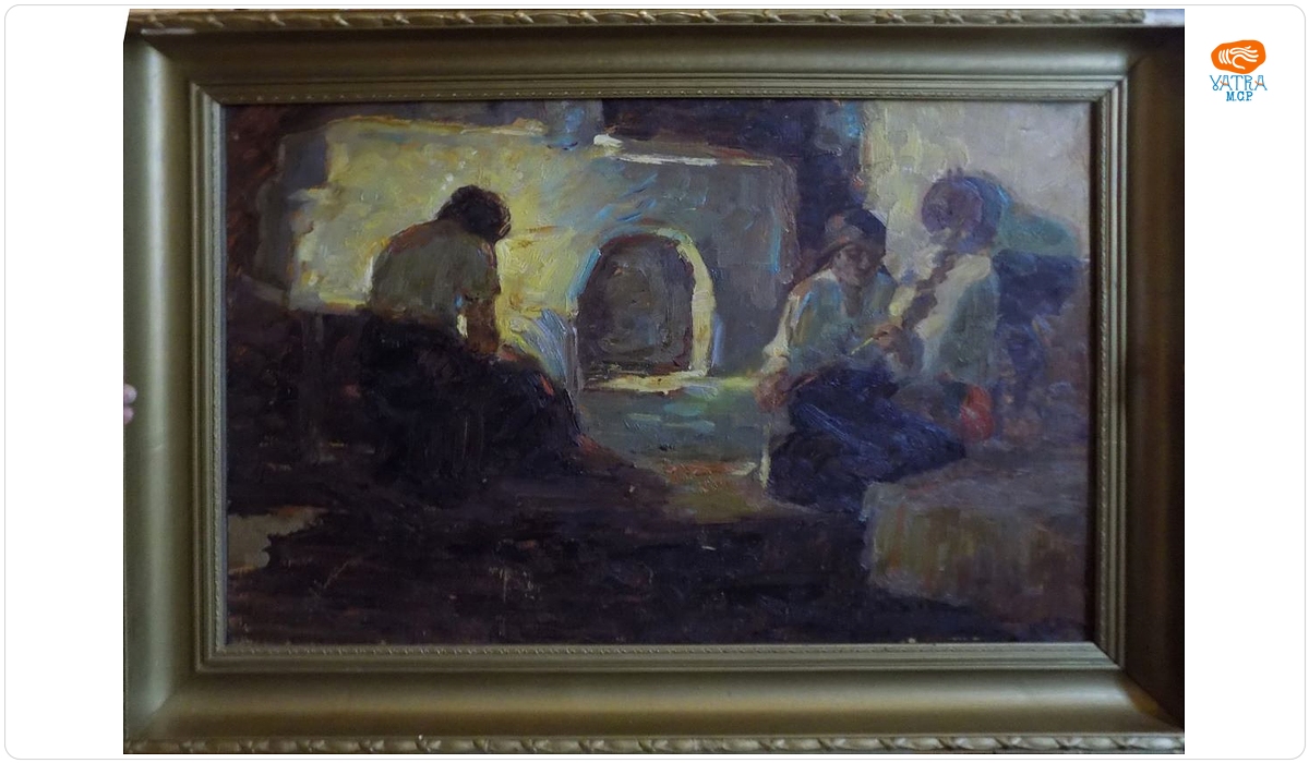 Interior de casă țărănească cu vatră