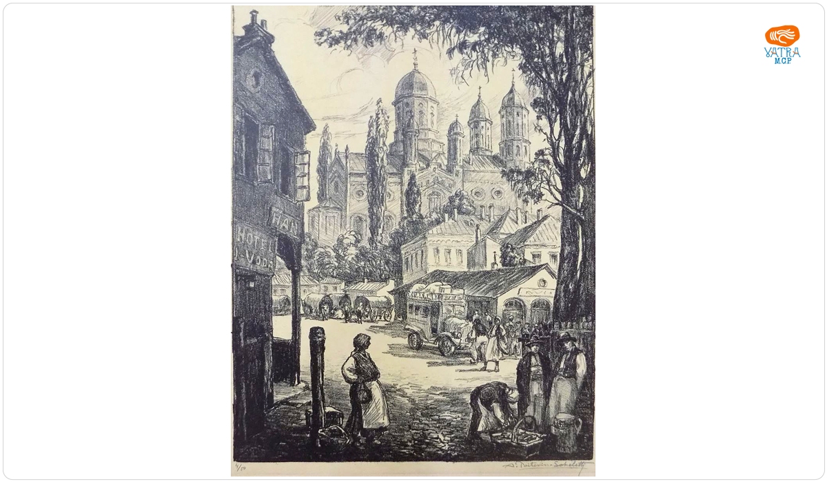 Alexandru Poitevin-Scheletti — Hanul Radu Vodă din ciclul „București pitoresc”