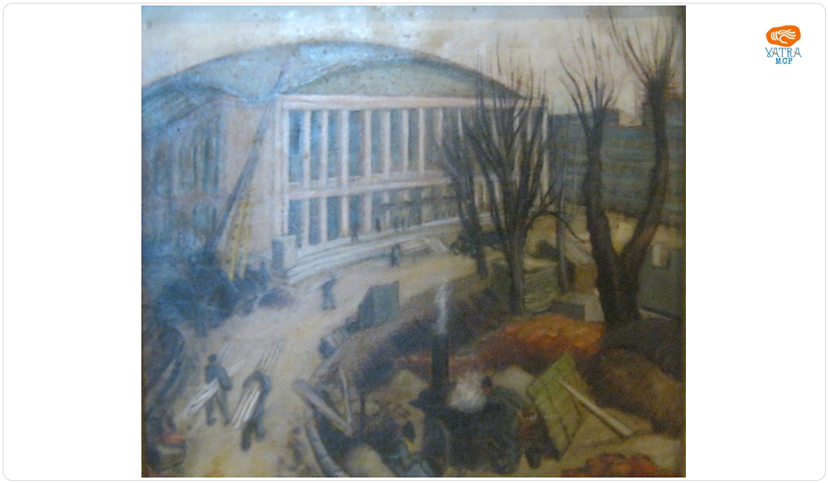 Micaela Eleutheriade — Sala Palatului în construcție