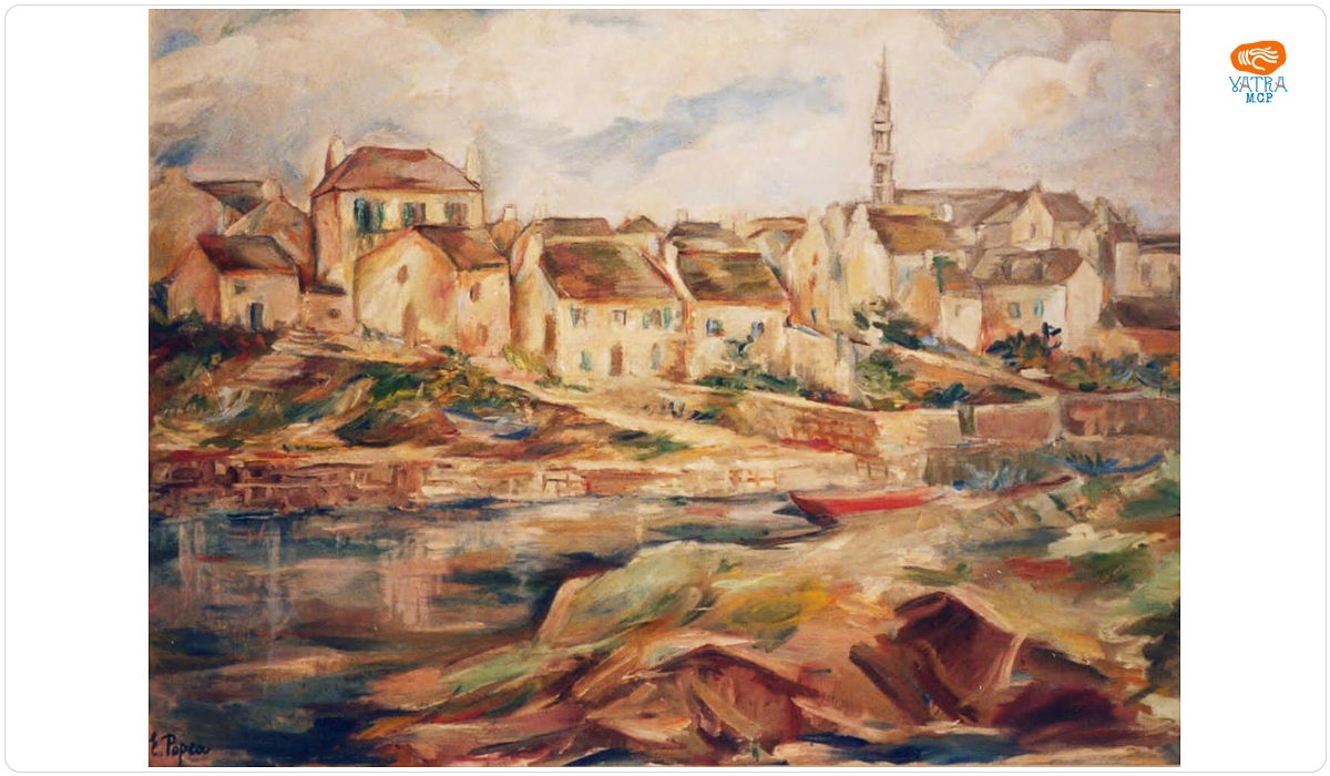 Elena Popea — Peisaj cu case și minaret