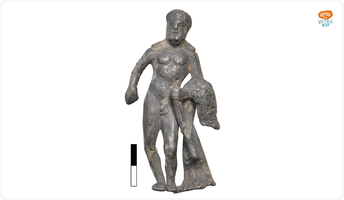 Statuetă din plumb cu reprezentarea eroului mitologic Hercule