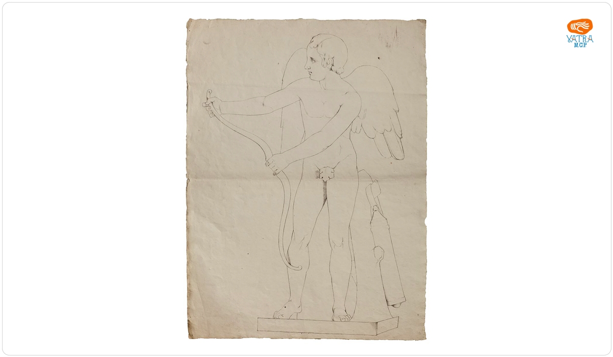 Studiu nud cu arcul (Cupidon)