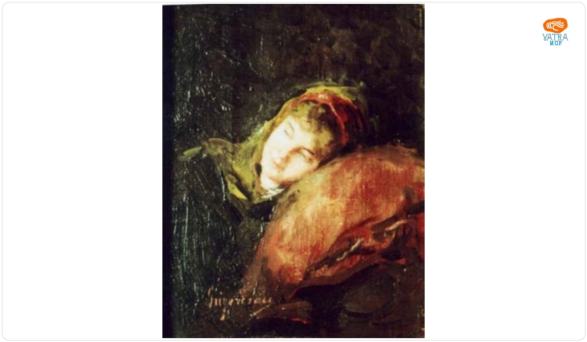 Nicolae Grigorescu — Cap de femeie pe pernă