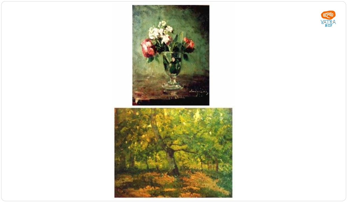 Ion Andreescu — Pahar cu flori (față); Peisaj (verso)
