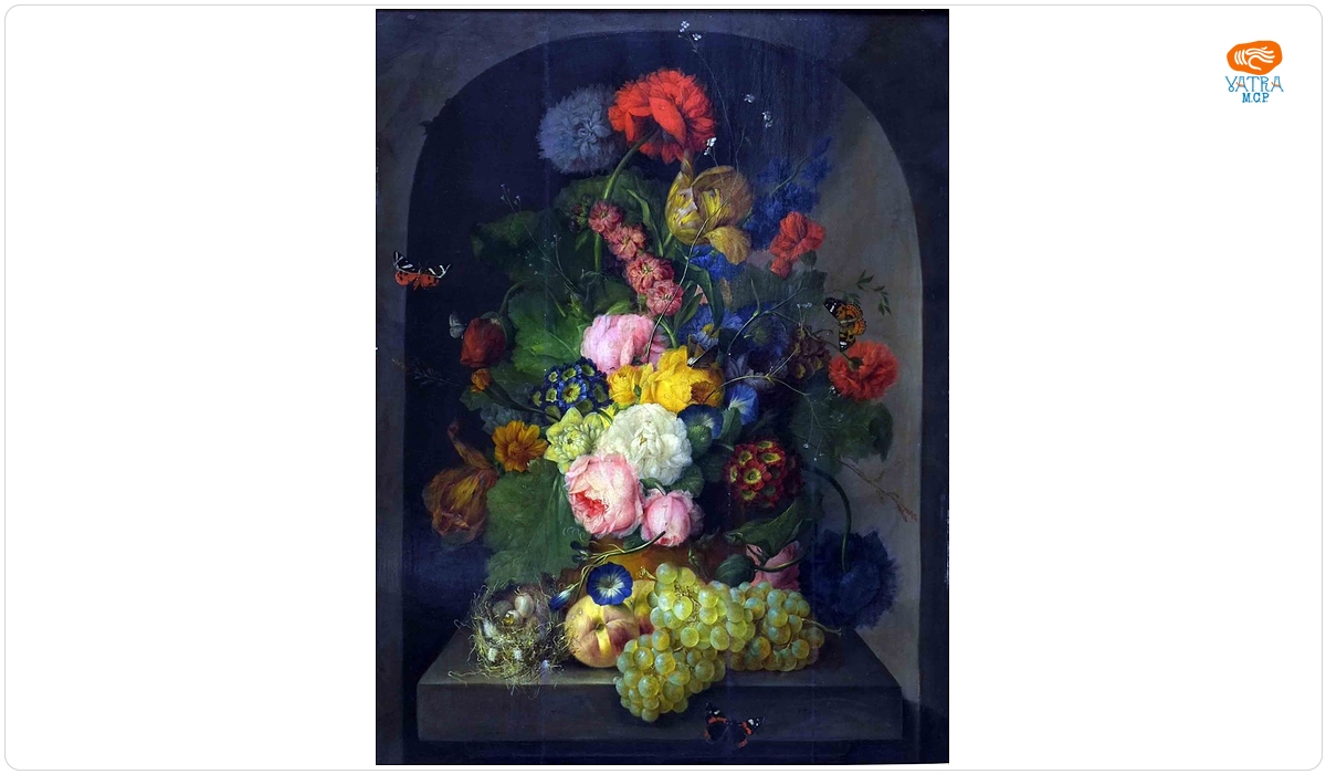 Rachel Ruysch — Flori și fructe în nișă