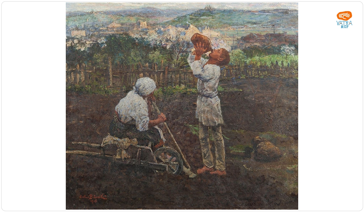 Octav Băncilă — La munca câmpului. Dimineața la sapă