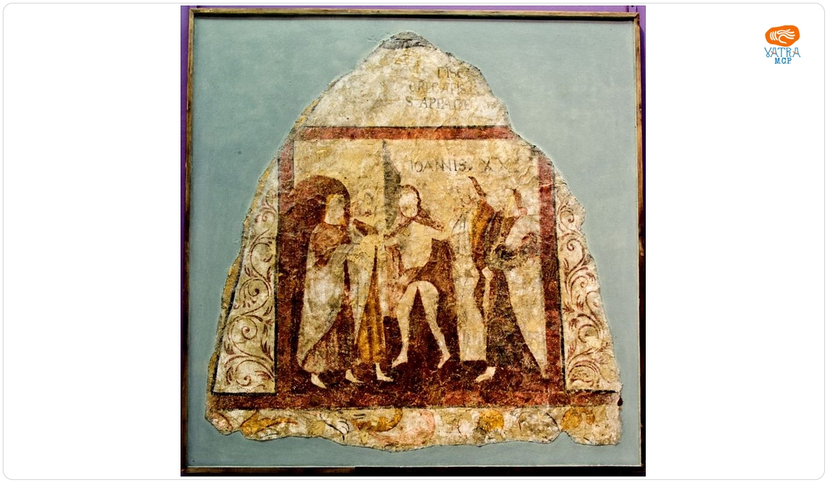 Necredința lui Toma - pictură murală religioasă (fragment)