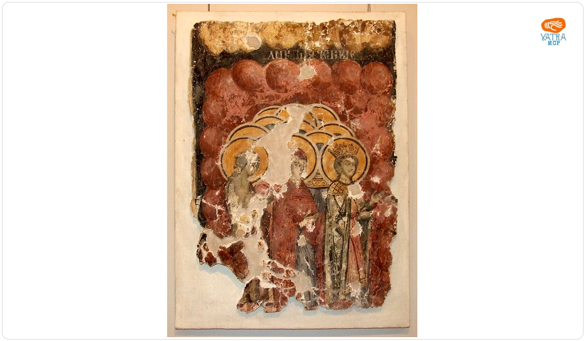 Grup de femei - pictură murală religioasă (fragment)